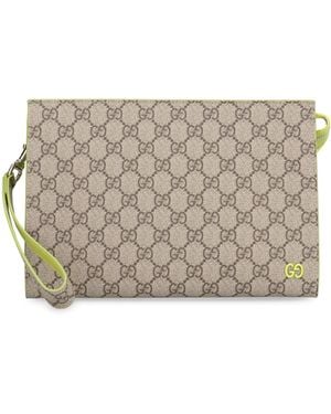 Gucci Gg Supreme Fabric Small Pouch - Grey