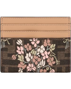 Fendi Portacarte Roma in tela spalmata - Marrone