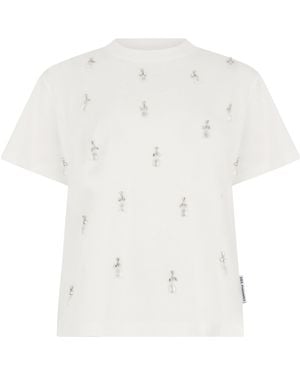 Des Phemmes Cotton T-Shirt With Jewellery - White