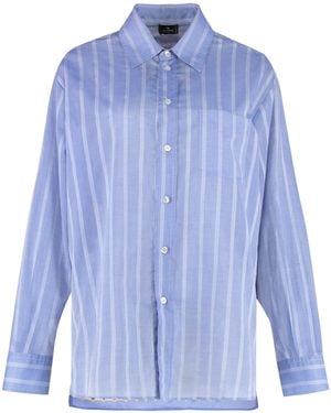 Etro Striped Cotton Shirt - Blue
