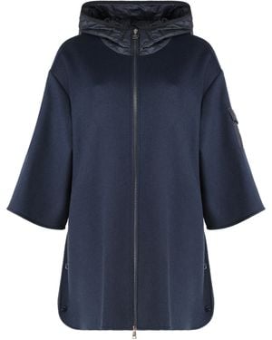 Moncler Mantella con zip e cappuccio - Blu