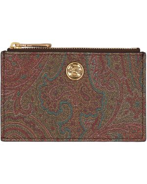 Etro Fabric Cardholder Paisley - Brown