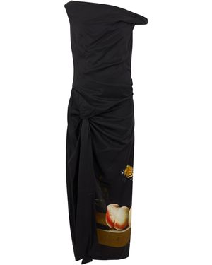 Dries Van Noten Long Draped Dress - Black