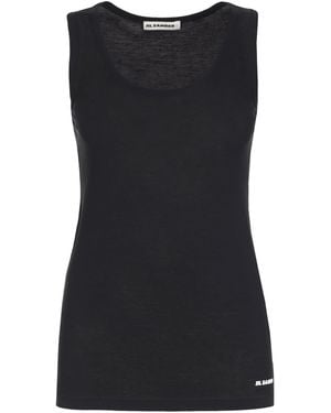 Jil Sander Cotton Tank Top - Black