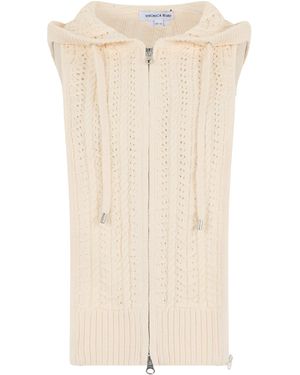 Veronica Beard Sleeveless Cardigan Cotton Cardigans - Natural