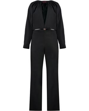 Gucci Elegant Long Wool Jumpsuit For - Black