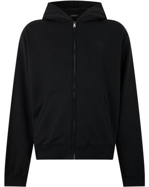 Gucci Felpa in misto cotone con zip e cappuccio - Nero