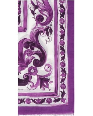 Dolce & Gabbana Modal And Silk Blend Scarf - Purple