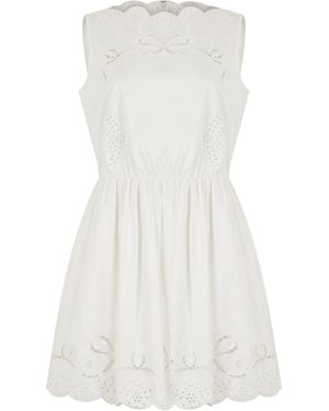 Self-Portrait Mini Dress With Lace Details - White