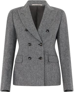 0205 Tagliatore Tagliatore Double-Breasted Wool Blazer For - Grey