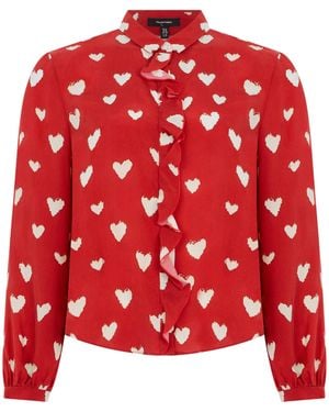 R13 Cotton Shirt With Print - Red