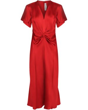 Victoria Beckham Draped Midi Dress - Red