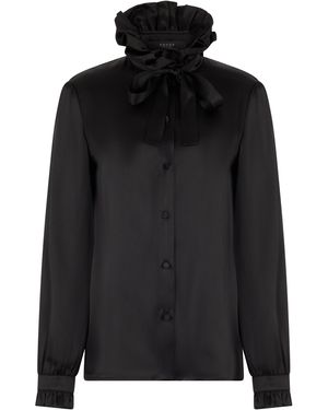 Gucci Silk Blouse With Bow - Black