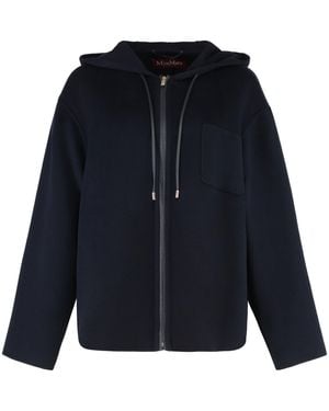 Max Mara Mina Knitted Hoodie - Blue
