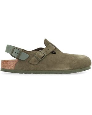 Birkenstock Tokio Suede Slides - Green