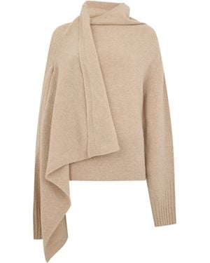 The Attico Asymmetrical Cardigan - Natural