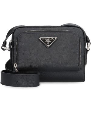 Prada Borsa messenger con logo - Nero