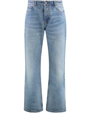 Ami Paris 5-Pocket Straight-Leg Jeans - Blue