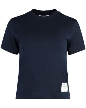 Thom Browne Cotton Crew-Neck T-Shirt - Blue