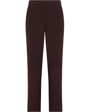 P.A.R.O.S.H. Elegant Straight Trousers With Elastic Waistband - Purple