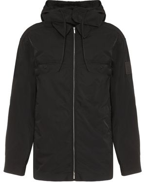 Ferragamo Giacca in tessuto tecnico con zip e cappuccio - Nero