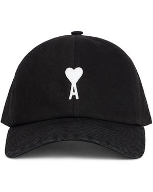 Ami Paris Cappellino con visiera in cotone - Nero