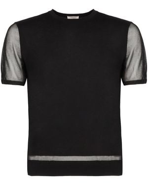 Agnona Knitted T-Shirt - Black