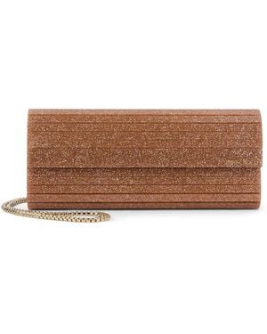 Jimmy Choo Clutch Sweetie With Glitter - Brown