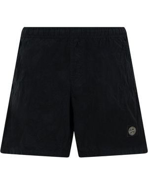Stone Island Swimsuit Made Of Technical Fabric - Black