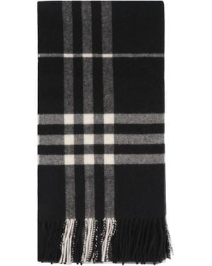Burberry Checked Cashmere Scarf - Black