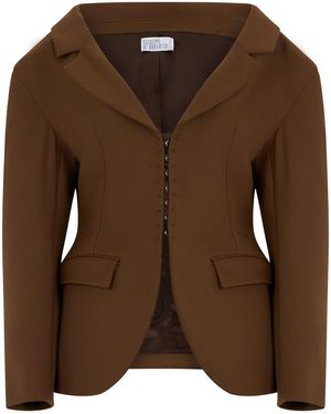 GIUSEPPE DI MORABITO Jacket With Shoulder Cutout - Brown
