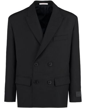 Valentino Garavani Double-breasted Wool Blazer - Black