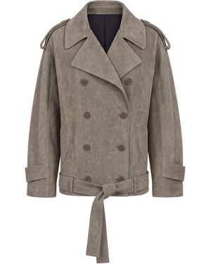 Salvatore Santoro Double-Breasted Jacket With Belt - Brown