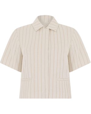 Max Mara Cotton Short-Sleeve Shirt - Natural