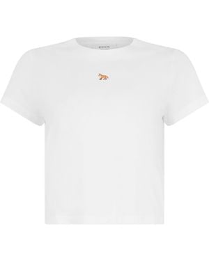 Maison Kitsuné Cotton T-Shirt With Short Sleeves - White