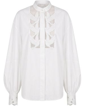 Zimmermann Blusa con maniche lunghe - Bianco