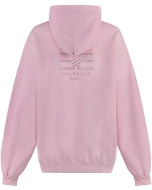 Balenciaga Cotton Hoodie - Pink