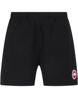 Canada Goose Shorts With Elastic Waist And Logo - Black