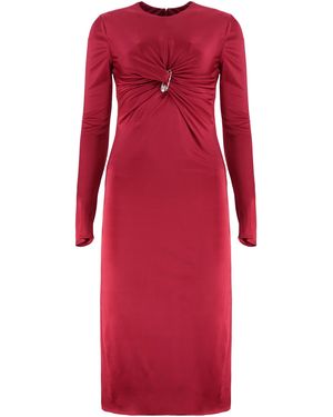 Versace Dress With Decorative Draping - Red