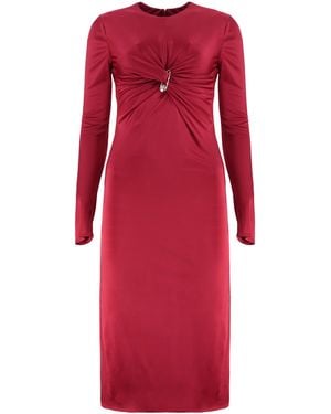 Versace Dress With Decorative Draping - Red