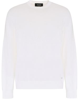 DSquared² Cotton Crew-Neck Jumper - White