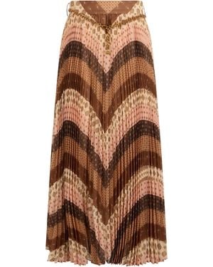 Zimmermann Long Zigzag Skirt - Brown