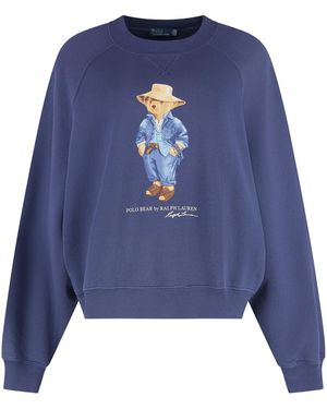 Polo Ralph Lauren Felpa in cotone con stampa - Blu