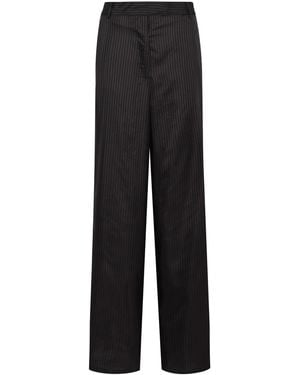 Dries Van Noten Wide Leg Striped Pants - Black