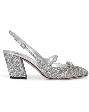 Jimmy Choo Belinda Fabric Slingback Court Shoes - White