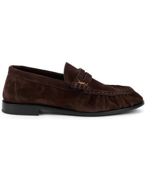 Saint Laurent Mocassini in pelle scamosciata - Marrone