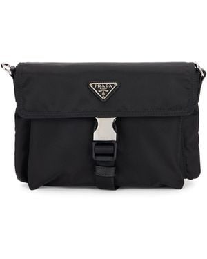 Prada Phone case a tracolla in Re-Nylon - Nero