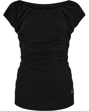 Vivienne Westwood Inspired Top With Curled Details - Black