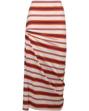 Rabanne Cotton Midi Skirt - Red