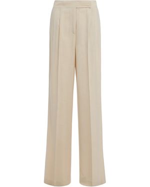 Etro Wide-Leg High-Waisted Trousers - Natural